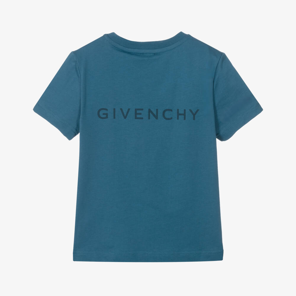 Givenchy-Boys 4G Emblem Blue Tee | Childrensalon Outlet
