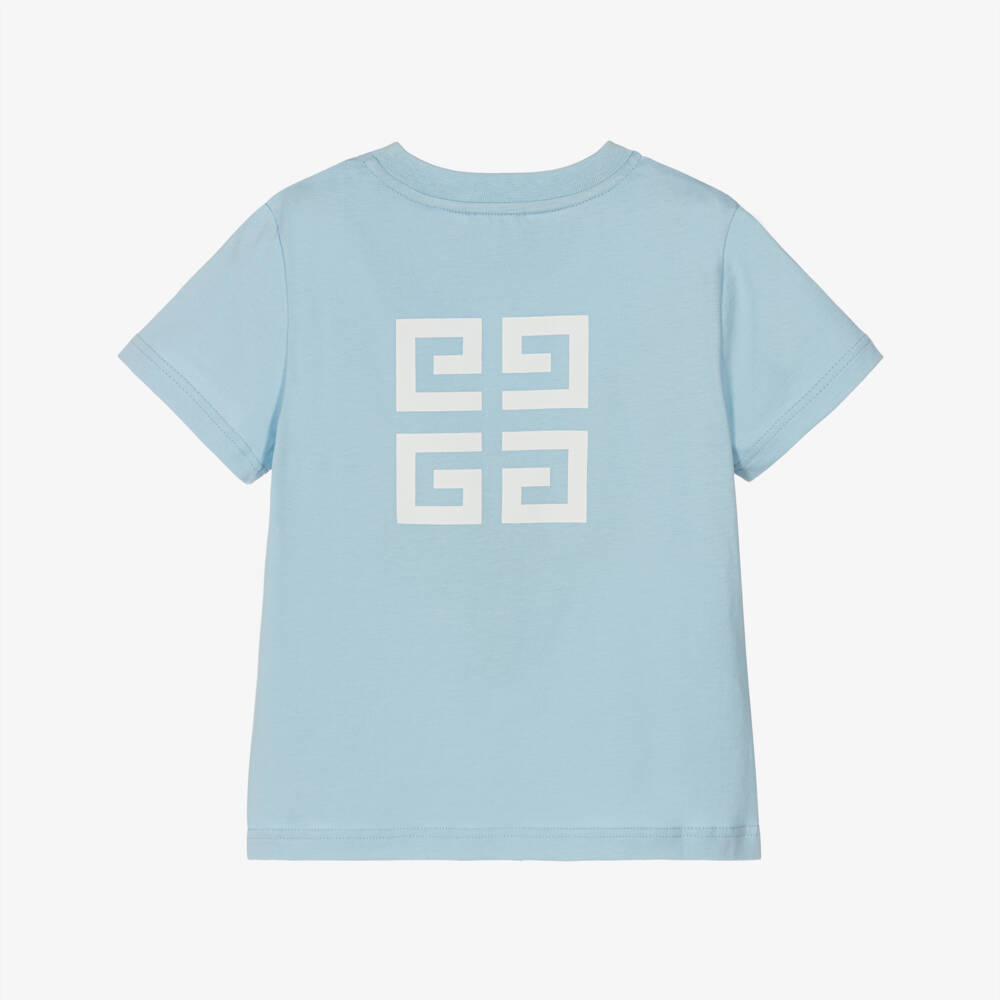 Givenchy-Boys Azure Cotton Logo Tee | Childrensalon Outlet