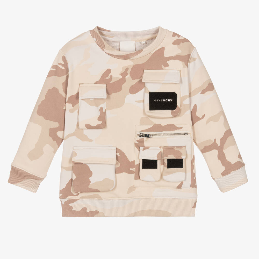 Givenchy - سويتشيرت قطن لون بيج للأولاد | Childrensalon