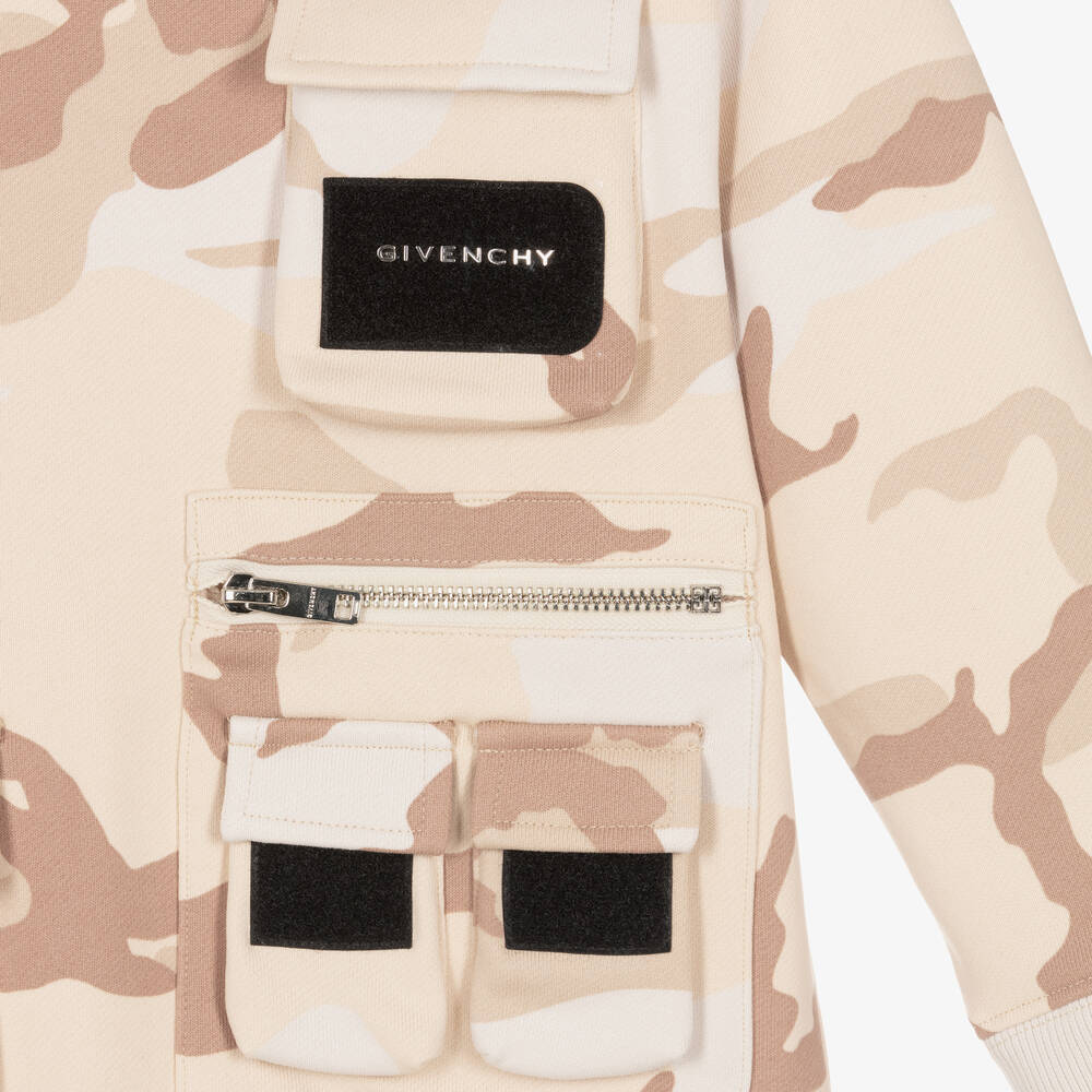 Givenchy-Бежевый свитшот с камуфляжным принтом | Childrensalon Outlet