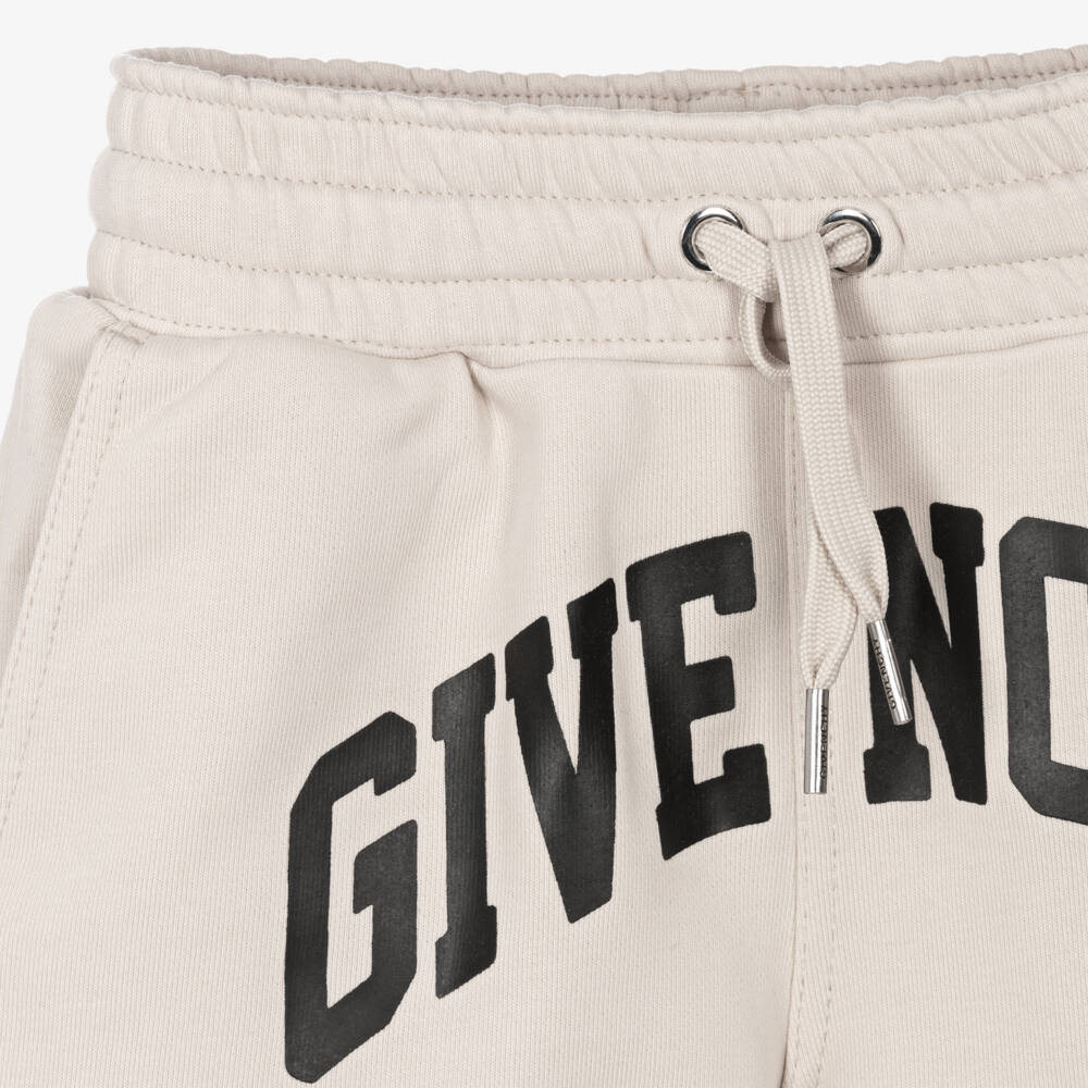 Givenchy-Boys Beige Cotton Varsity Shorts | Childrensalon Outlet