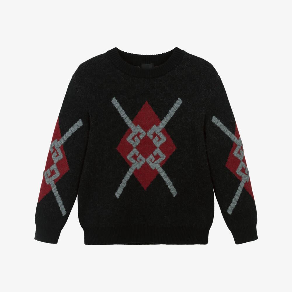 Givenchy-Boys Black 4G 72 Cotton Knit Jumper | Childrensalon Outlet