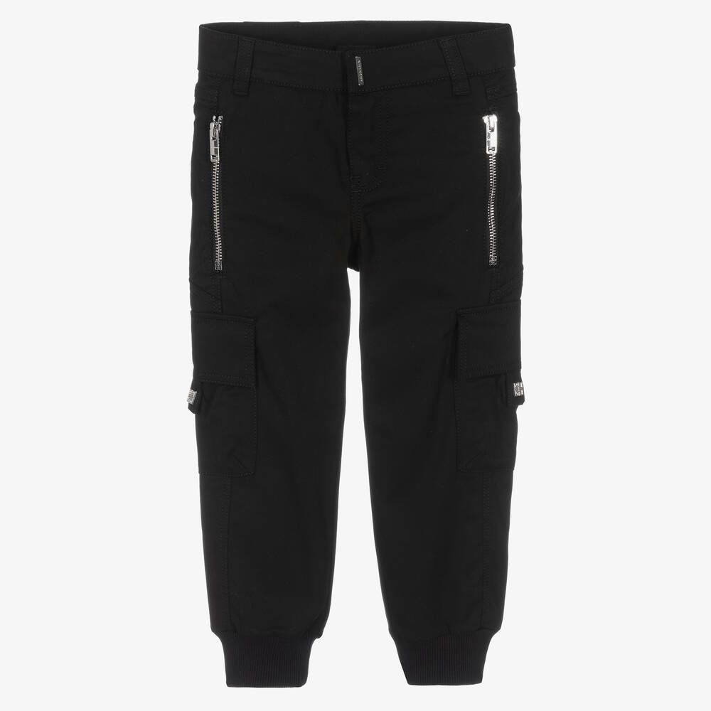 Givenchy - Pantalon cargo noir 4G garçon | Childrensalon