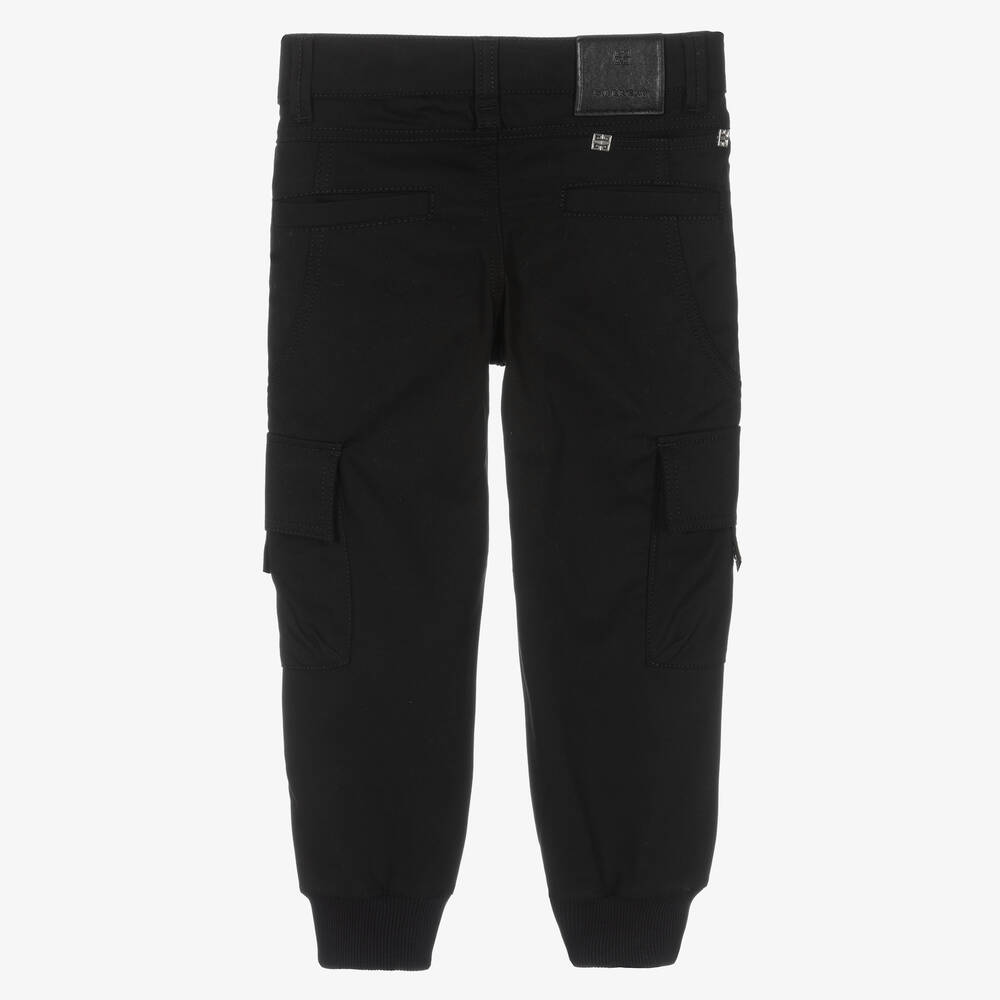 Givenchy-Boys Black 4G Cargo Trousers | Childrensalon Outlet