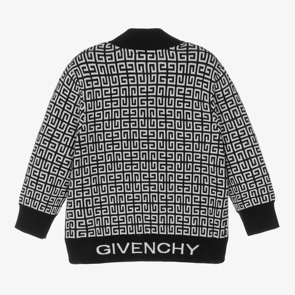 Givenchy-Черный жаккардовый топ на молнии с принтом 4G | Childrensalon Outlet