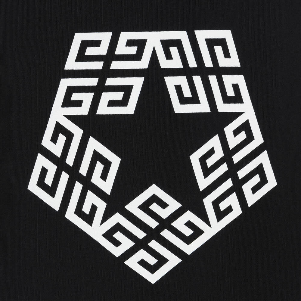 Givenchy-توب هودي 4G قطن جيرسي لون أسود للأولاد | Childrensalon Outlet