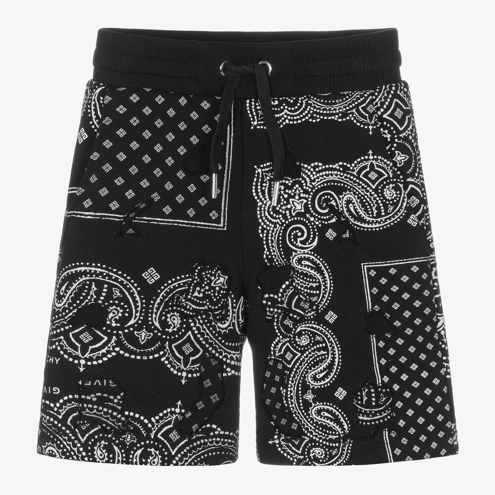 Givenchy - Boys Black Bandana Shorts | Childrensalon