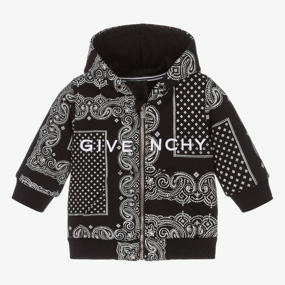 Givenchy - Boys Black Bandana Zip-Up Top | Childrensalon