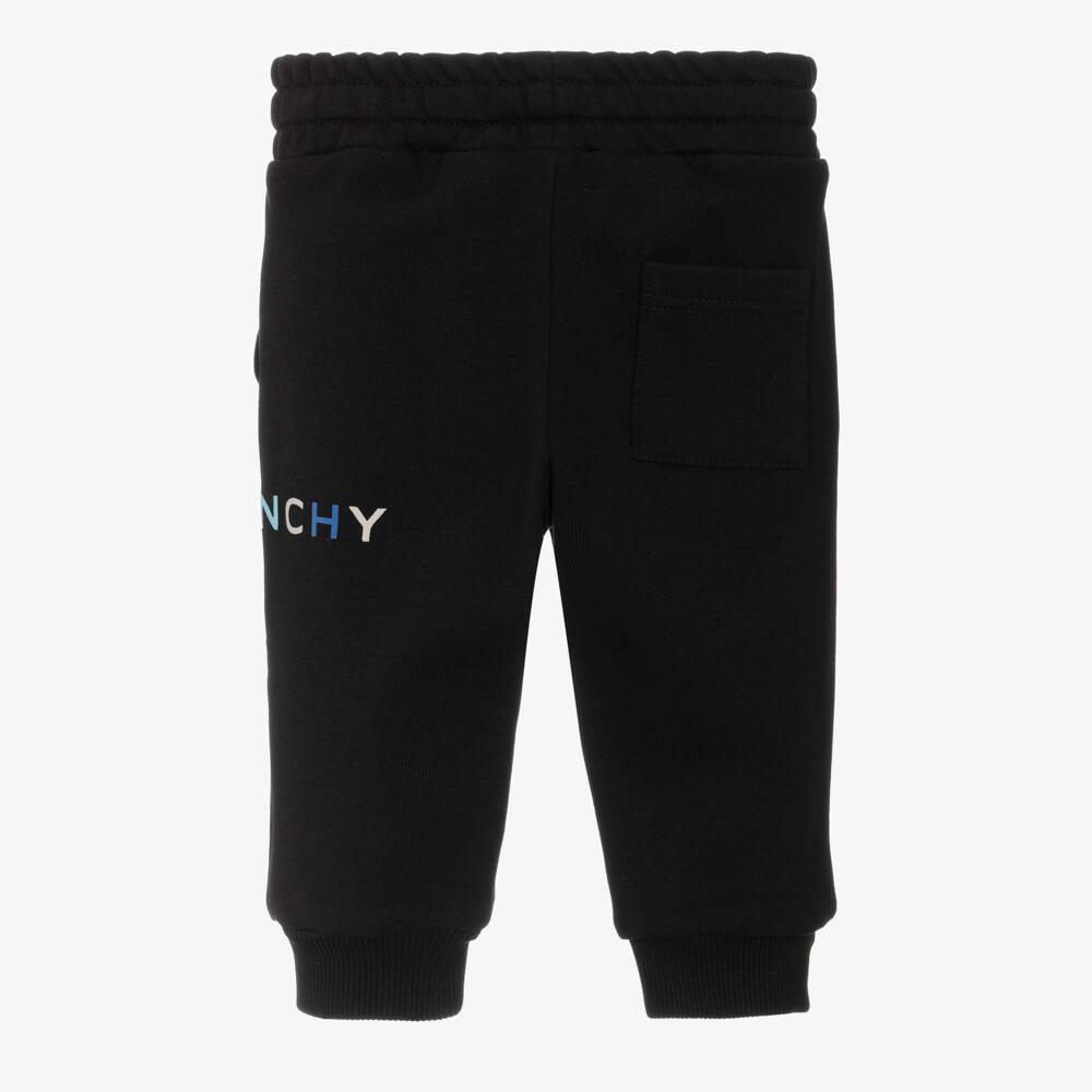 Givenchy-Boys Black Cotton Jersey Drawstring Joggers | Childrensalon Outlet