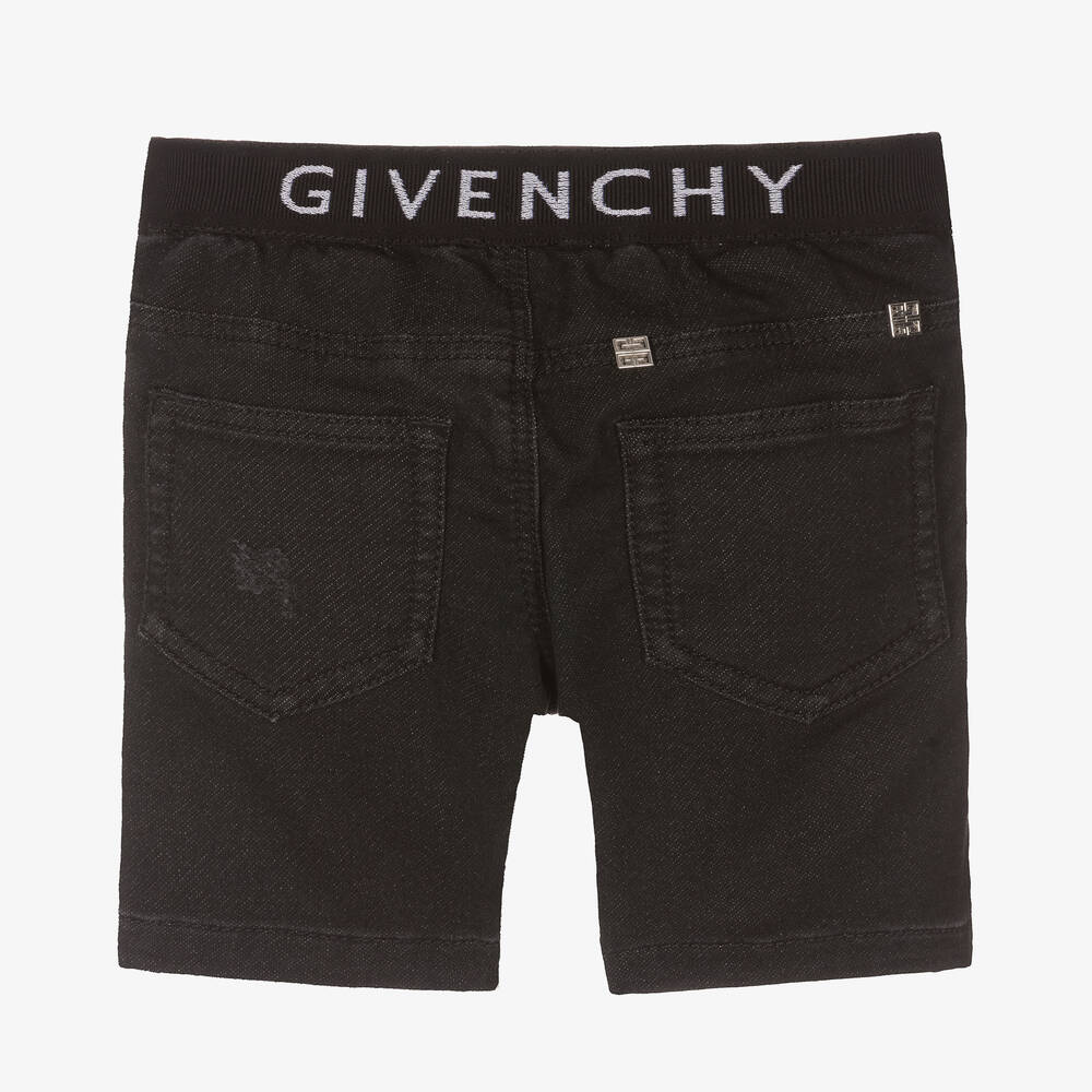 Givenchy-Черные шорты из хлопкового джерси | Childrensalon Outlet