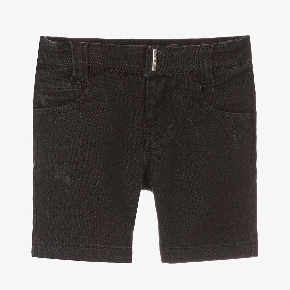 Givenchy - Boys Black Cotton Jersey Logo Shorts | Childrensalon