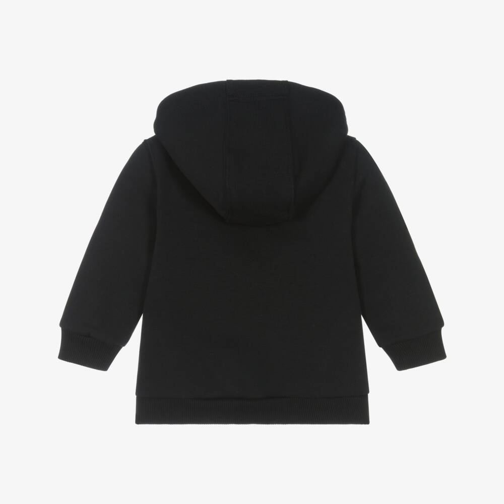 Givenchy-Boys Black Cotton Jersey Zip-Up Hooded Top | Childrensalon Outlet
