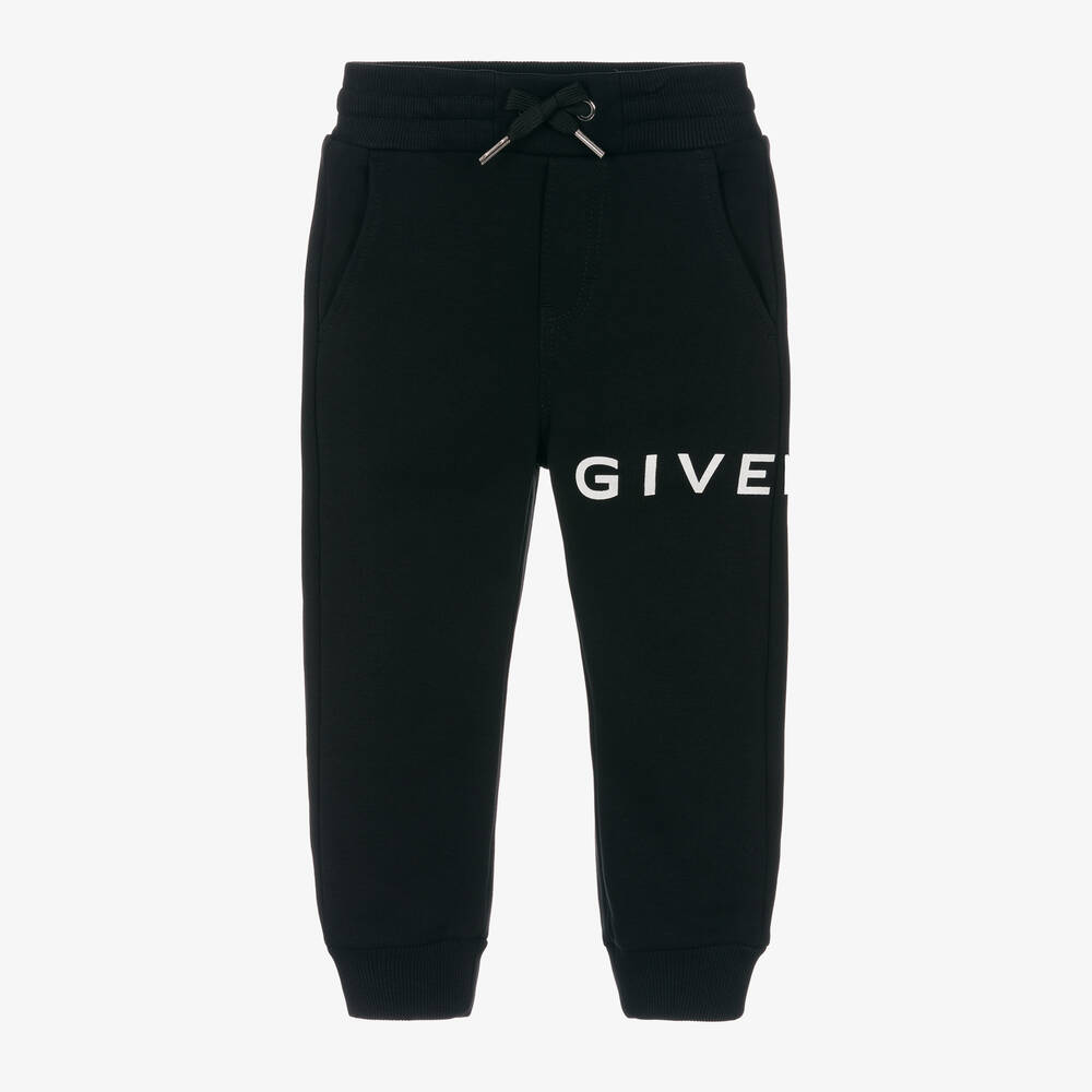 Givenchy - Boys Black Cotton Logo Joggers | Childrensalon