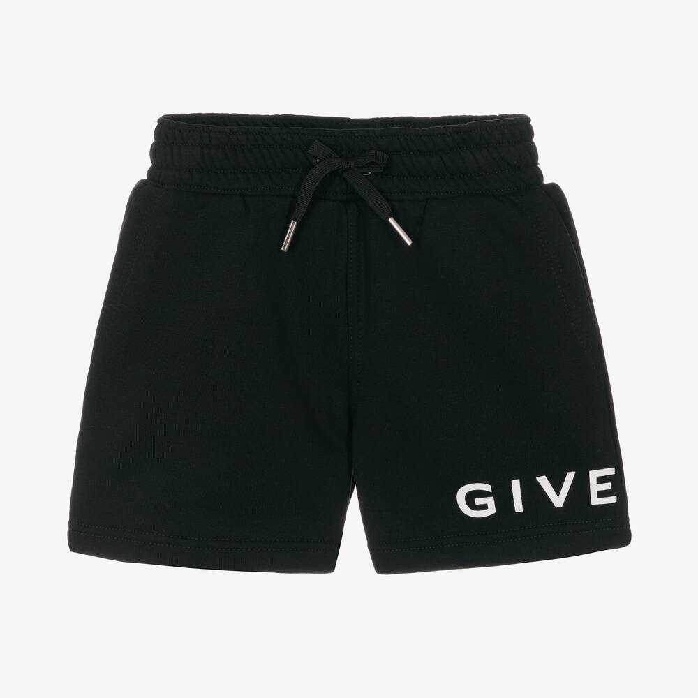 Givenchy - شورت قطن جيرسي لون أسود للأولاد | Childrensalon