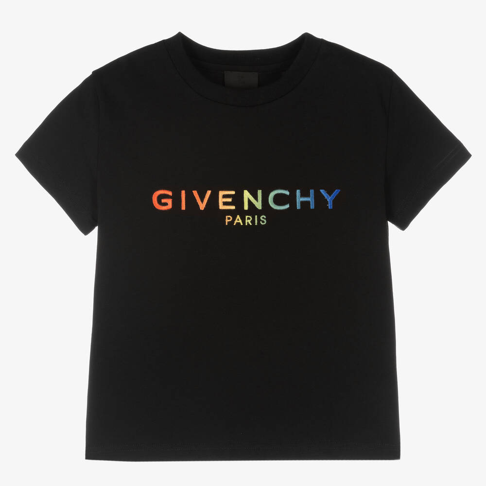Givenchy - Schwarzes Baumwoll-T-Shirt (J) | Childrensalon