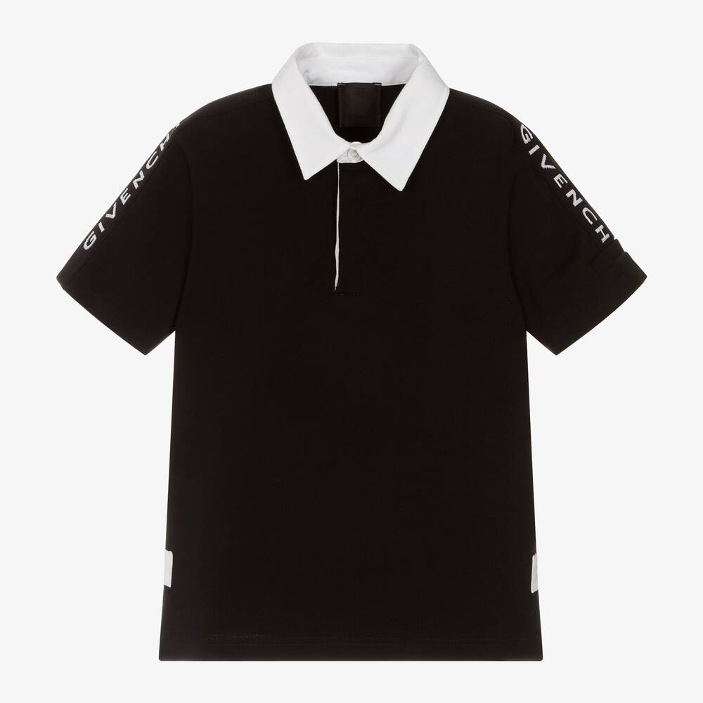 Givenchy-Boys Black Cotton Rugby Shirt | Childrensalon Outlet