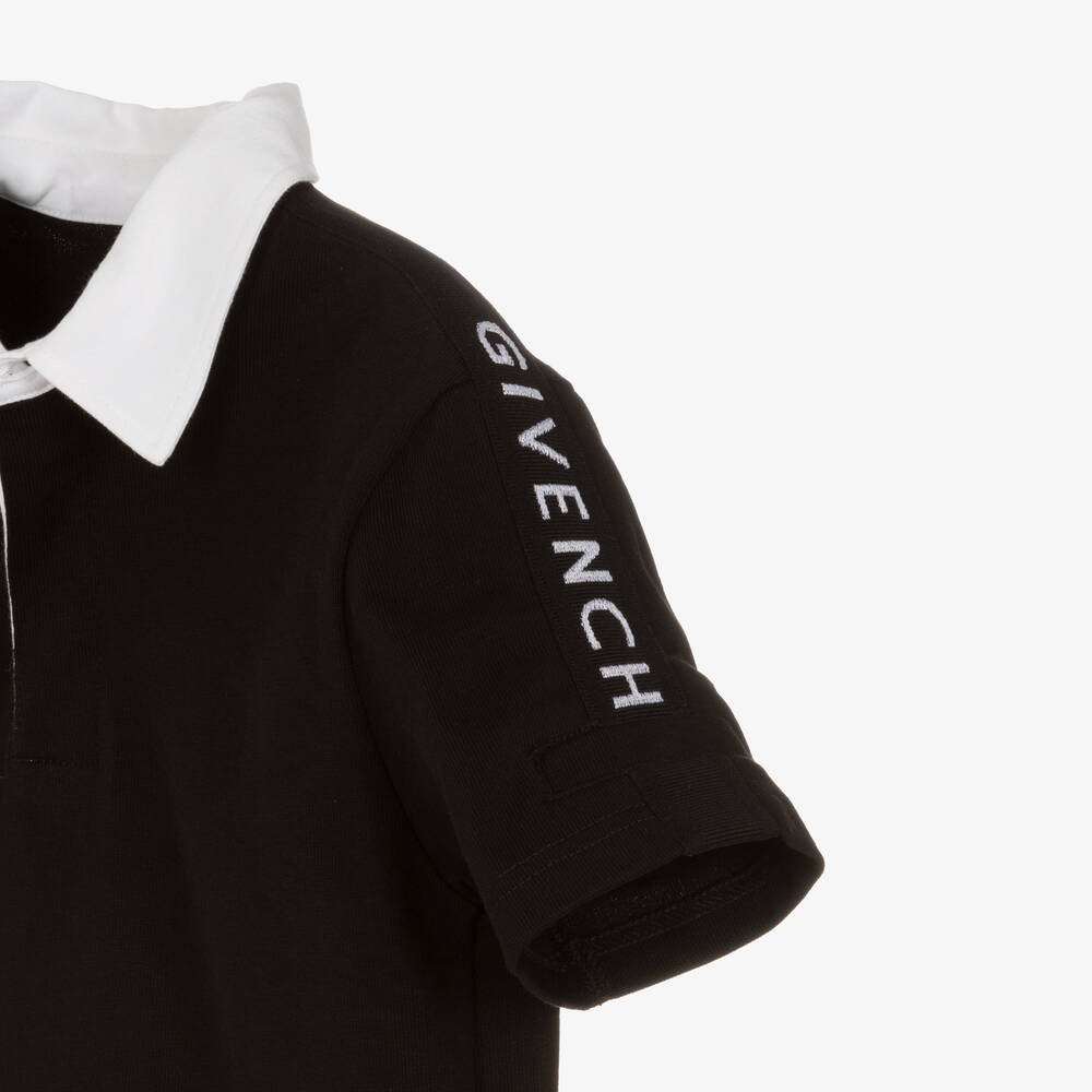 Givenchy-Boys Black Cotton Rugby Shirt | Childrensalon Outlet