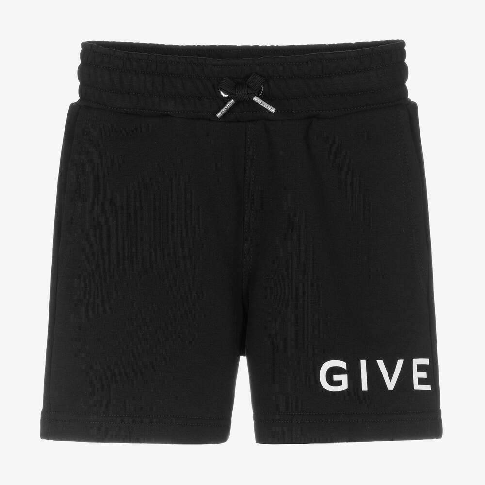 Givenchy - شورت قطن جيرسي لون أسود للأولاد | Childrensalon