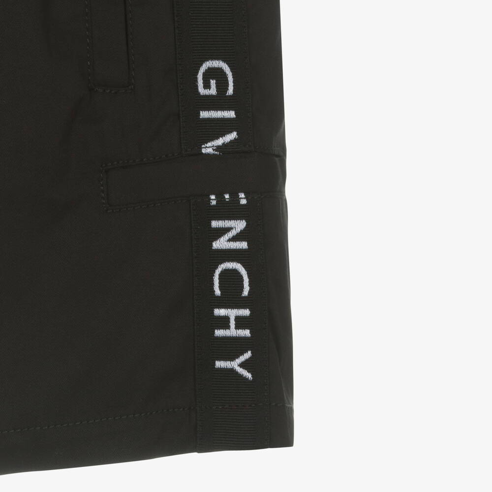 Givenchy-Boys Black Cotton Twill Shorts | Childrensalon Outlet