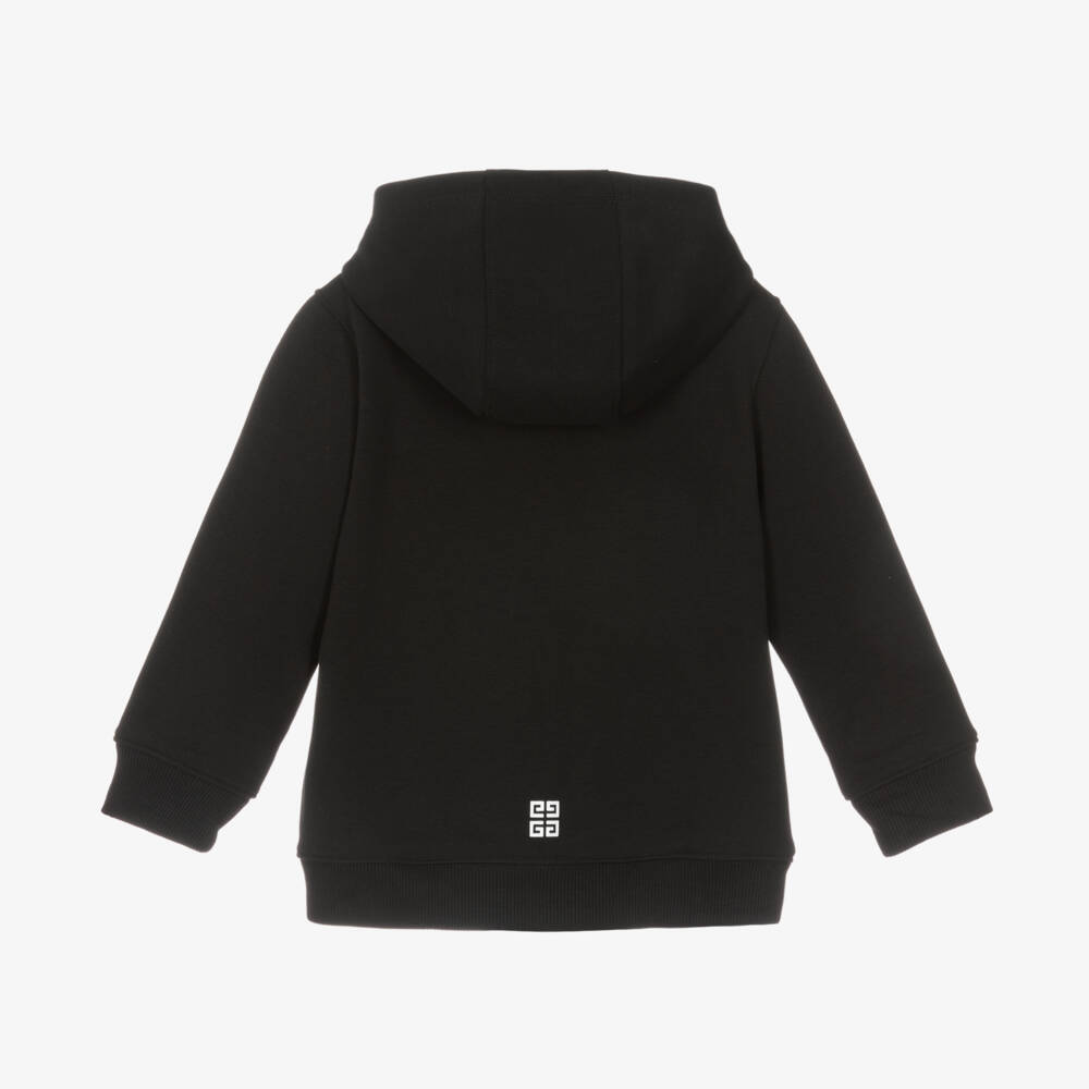 Givenchy-Boys Black Cotton Zip-Up Hoodie | Childrensalon Outlet