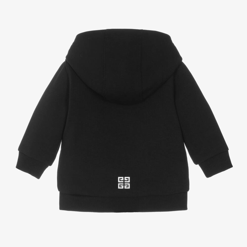 Givenchy Boys Black Cotton Zip Up Top
