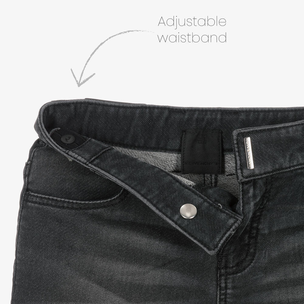 Givenchy-شورت كارغو قطن دنيم لون أسود للأولاد | Childrensalon Outlet