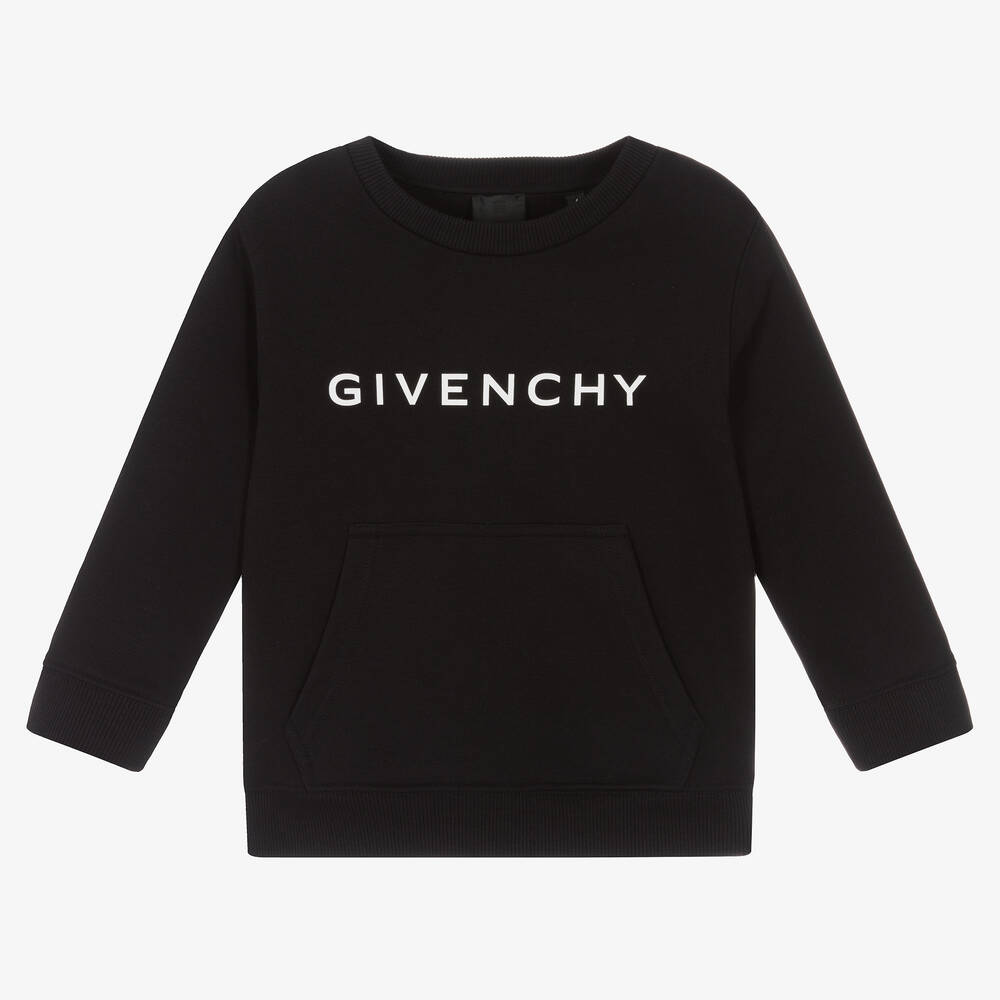 Givenchy - سويتشيرت قطن لون أسود للأولاد | Childrensalon