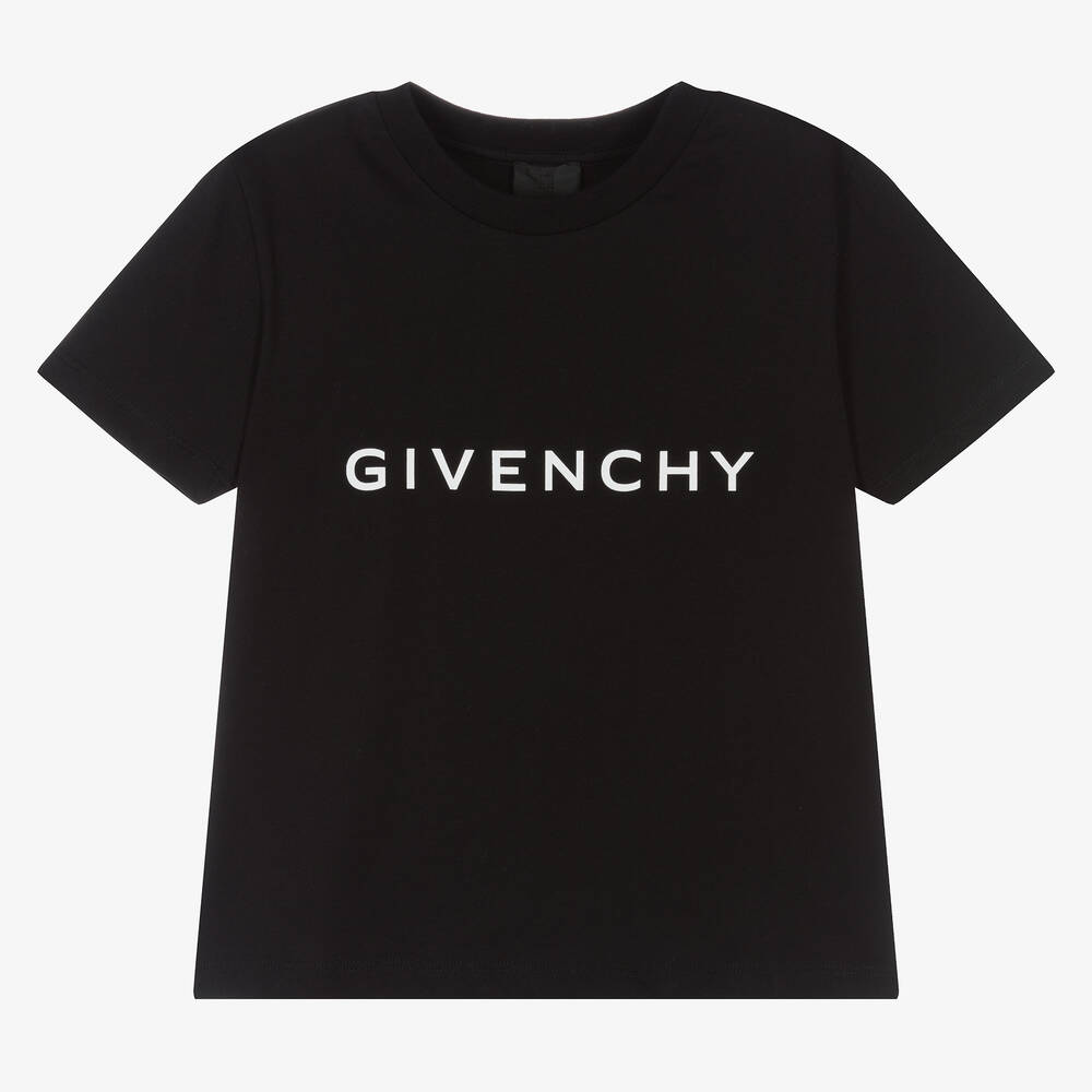 Givenchy-تيشيرت قطن لون أسود للأولاد | Childrensalon Outlet