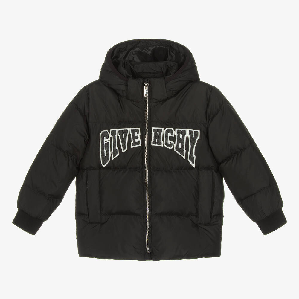 Givenchy - Boys Black Down Padded Puffer Jacket | Childrensalon