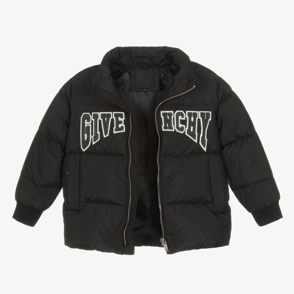 Givenchy-Boys Black Down Padded Puffer Jacket | Childrensalon Outlet