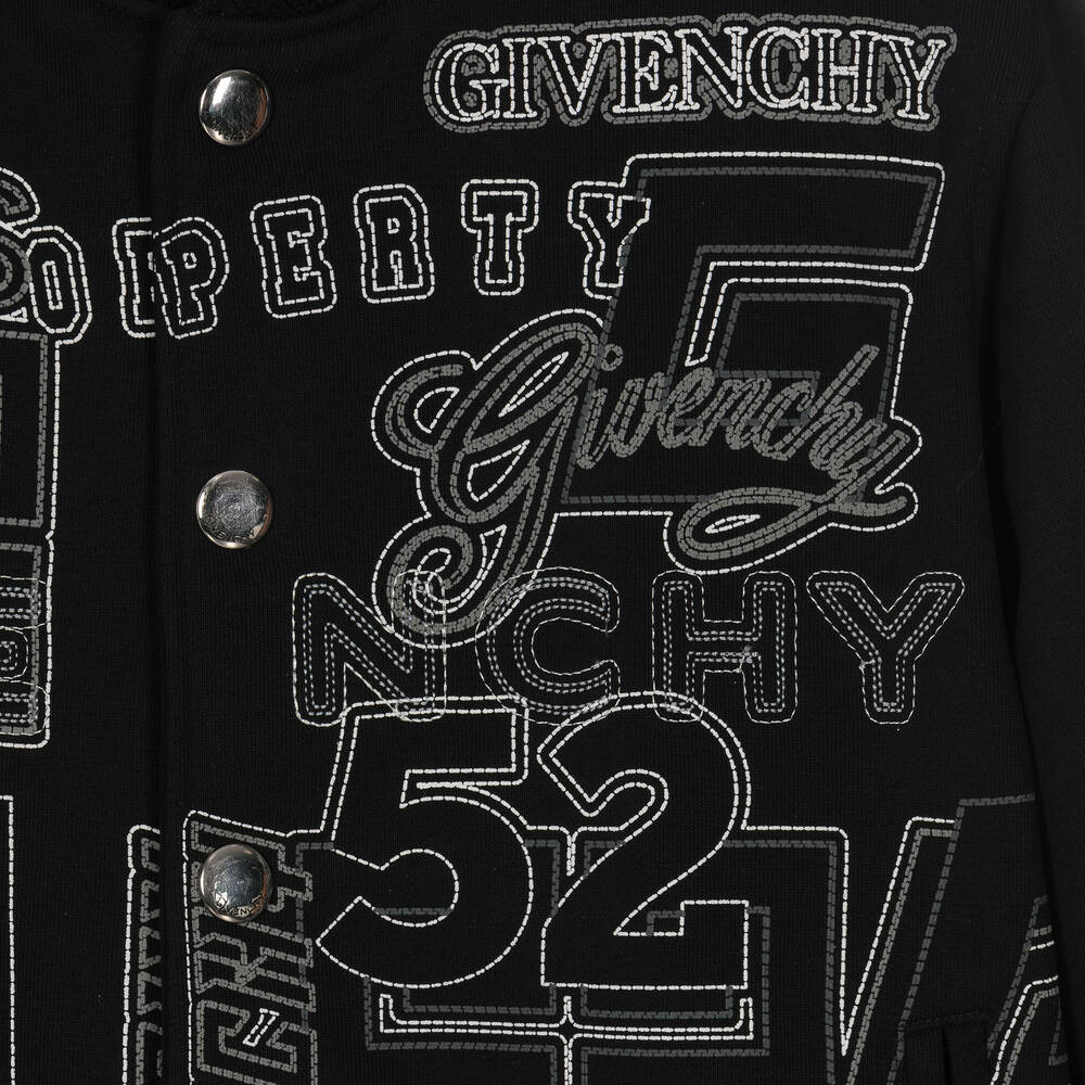 Givenchy-Boys Black Embroidered Cotton Jacket | Childrensalon Outlet