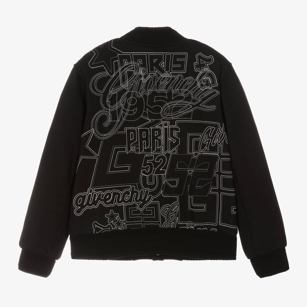 Givenchy-Boys Black Embroidered Cotton Jacket | Childrensalon Outlet