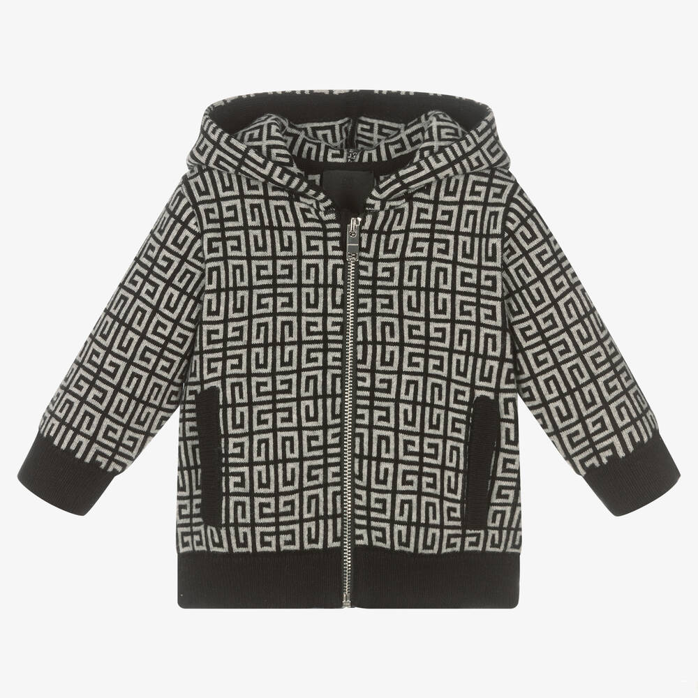 Givenchy - Boys Black & Grey Zip-Up Top | Childrensalon