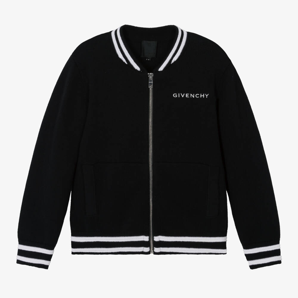 Givenchy-Boys Black Knitted Zip Jacket | Childrensalon Outlet