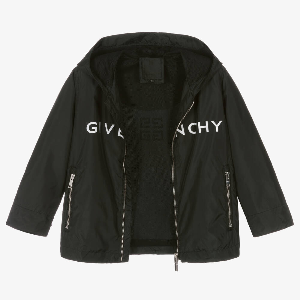 Givenchy-Boys Black Logo Windbreaker Jacket | Childrensalon Outlet