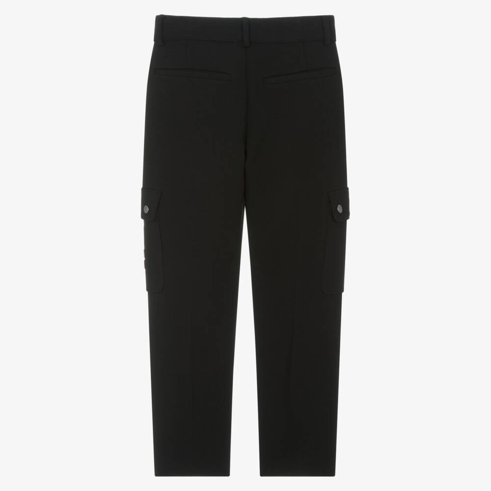 Givenchy-Boys Black Milano Jersey Cargo Trousers | Childrensalon Outlet