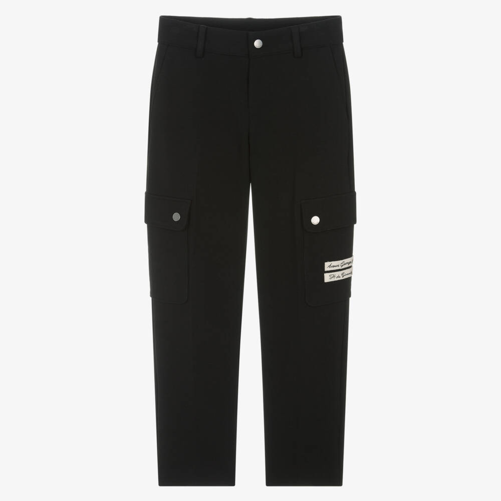 Givenchy-Boys Black Milano Jersey Cargo Trousers | Childrensalon Outlet