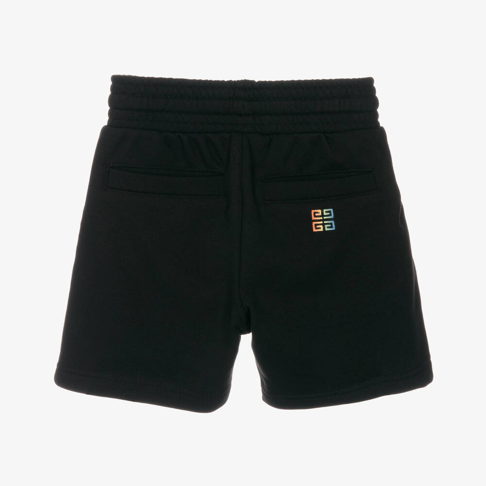 Givenchy-Boys Black Multi Logo Jersey Shorts | Childrensalon Outlet