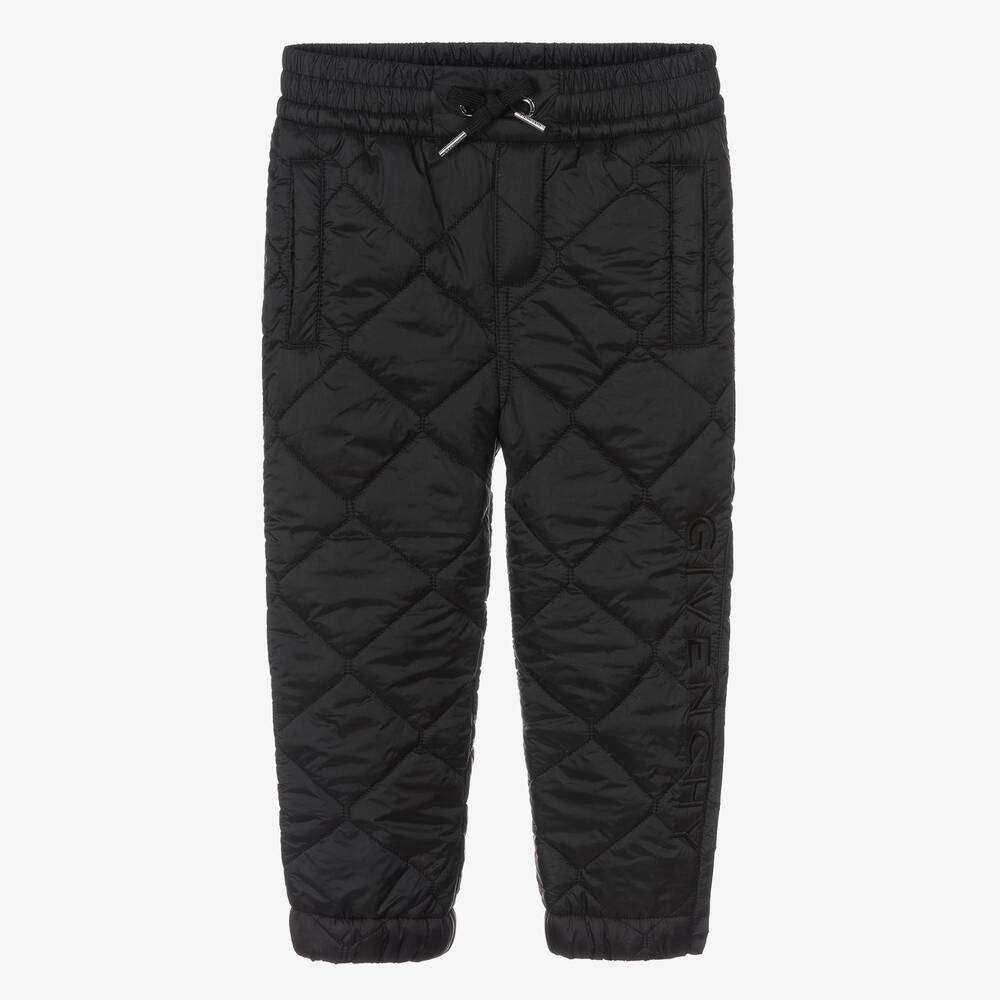 Givenchy - Boys Black Quilted Joggers | Childrensalon