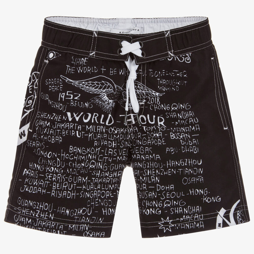Givenchy - Boys Black Swim Shorts | Childrensalon