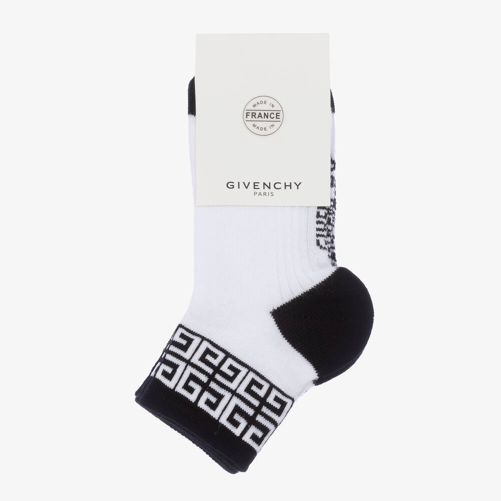 Givenchy Boys Black White Logo Socks 2 Pack