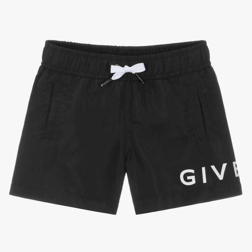 Givenchy - شورت سباحة لون أسود وأبيض للأولاد | Childrensalon
