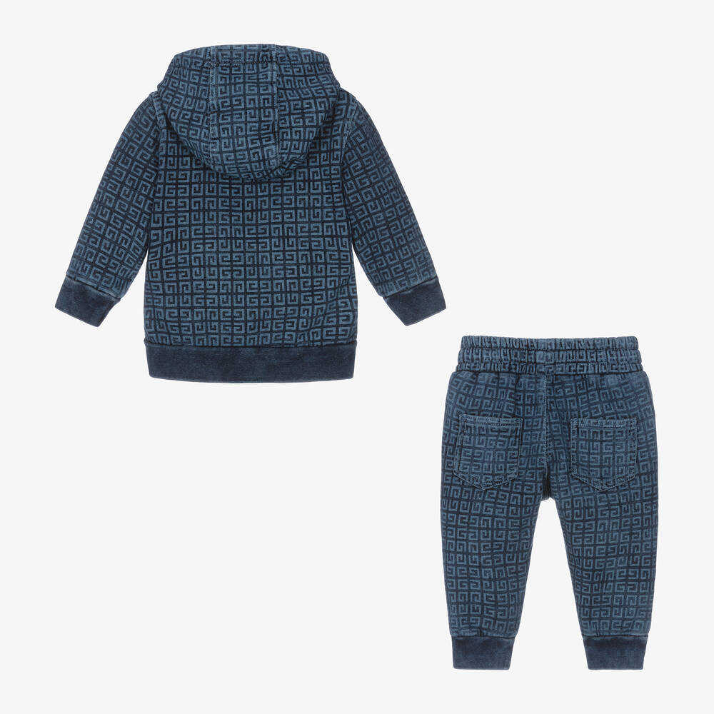 Givenchy Boys Blue 4G Cotton Tracksuit Childrensalon Outlet