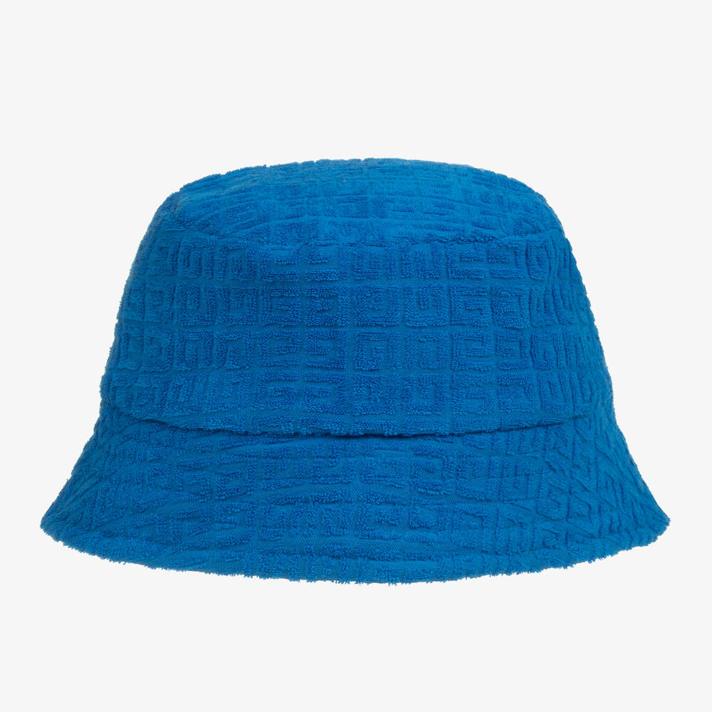 Givenchy-Boys Blue 4G Towelling Bucket Hat | Childrensalon Outlet