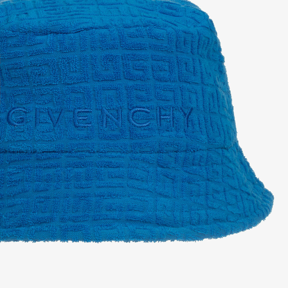 Givenchy-Boys Blue 4G Towelling Bucket Hat | Childrensalon Outlet