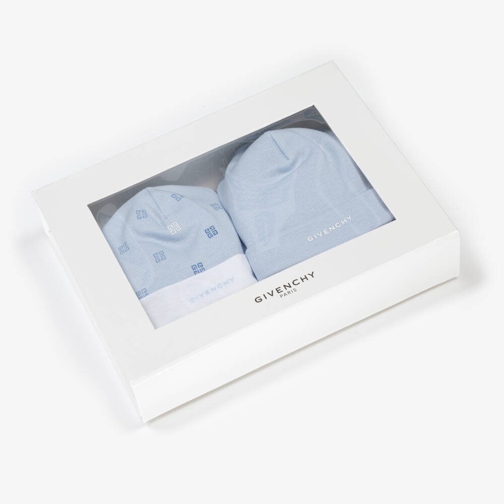 Givenchy-Boys Blue Cotton Hat Set | Childrensalon Outlet
