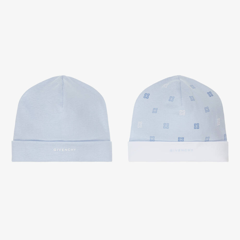 Givenchy-Boys Blue Cotton Hat Set | Childrensalon Outlet