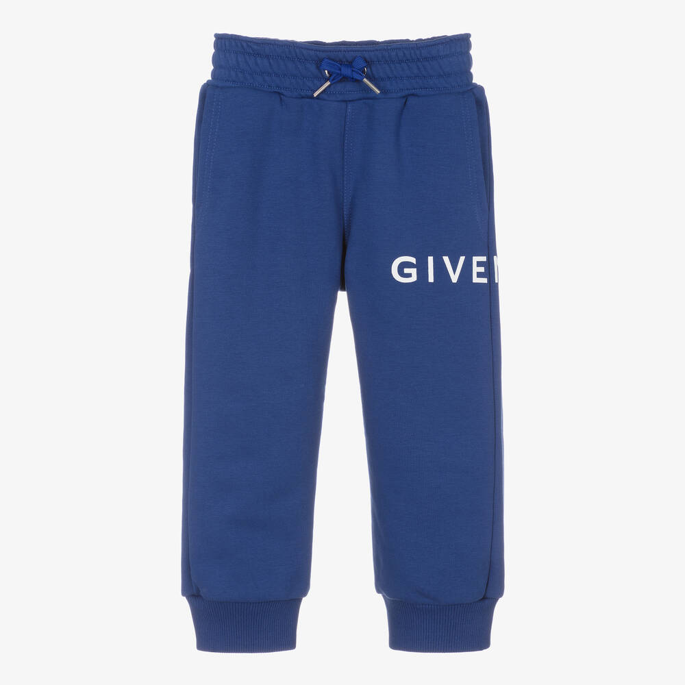 Givenchy - Boys Blue Cotton Joggers | Childrensalon