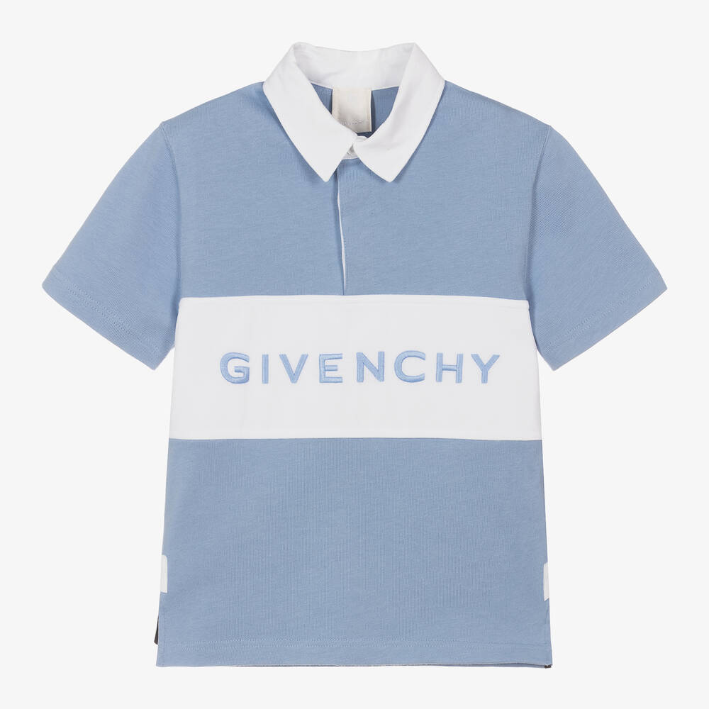 Givenchy-Boys Blue Cotton Rugby Shirt  | Childrensalon Outlet