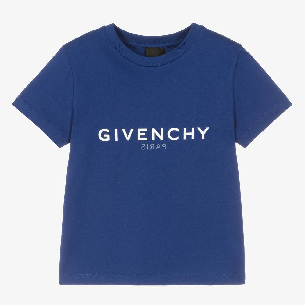 Givenchy - T-shirt bleu en coton pour garçon | Childrensalon